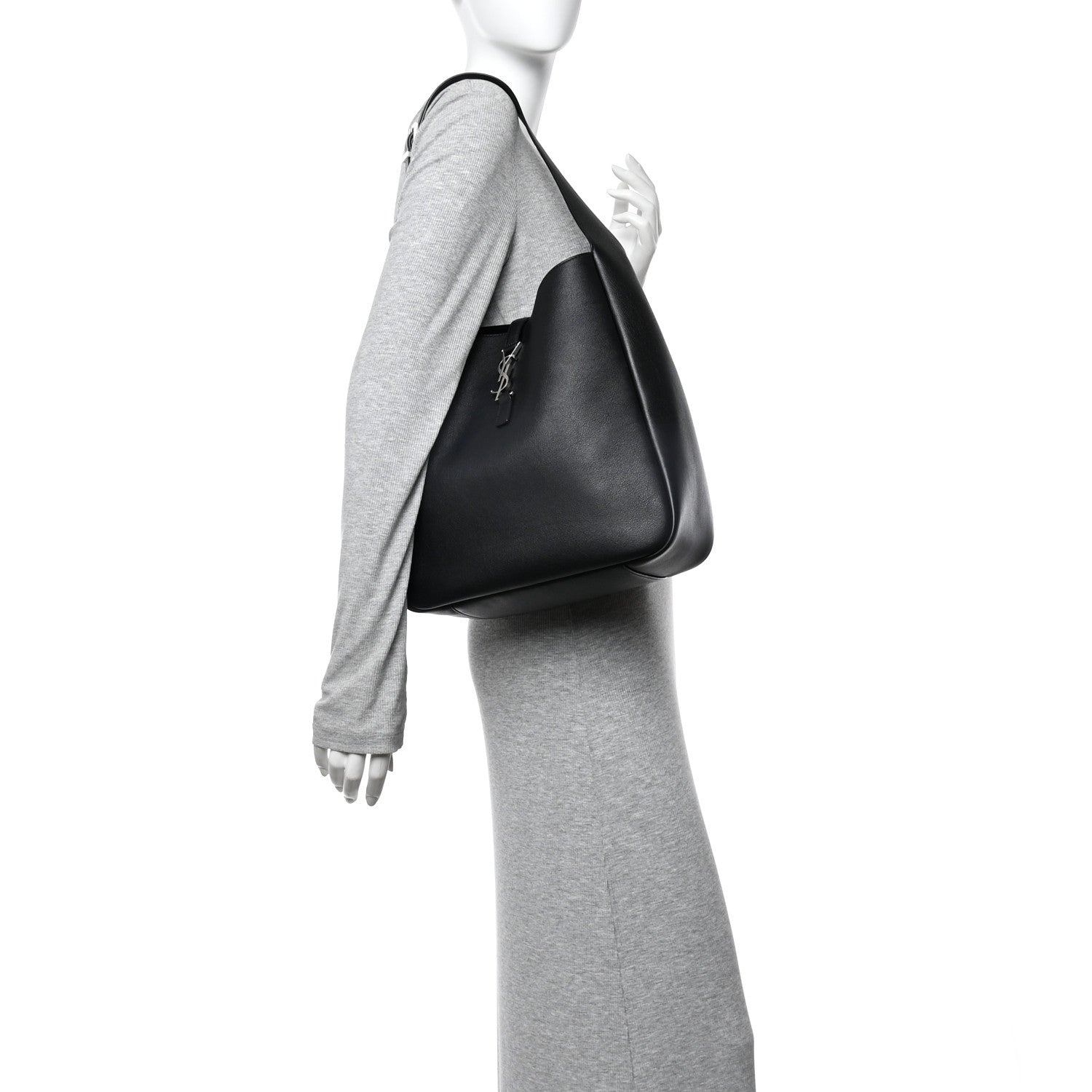 Saint Laurent Smooth Calfskin Large Le 5 A 7 Soft Hobo Black 3 of 21