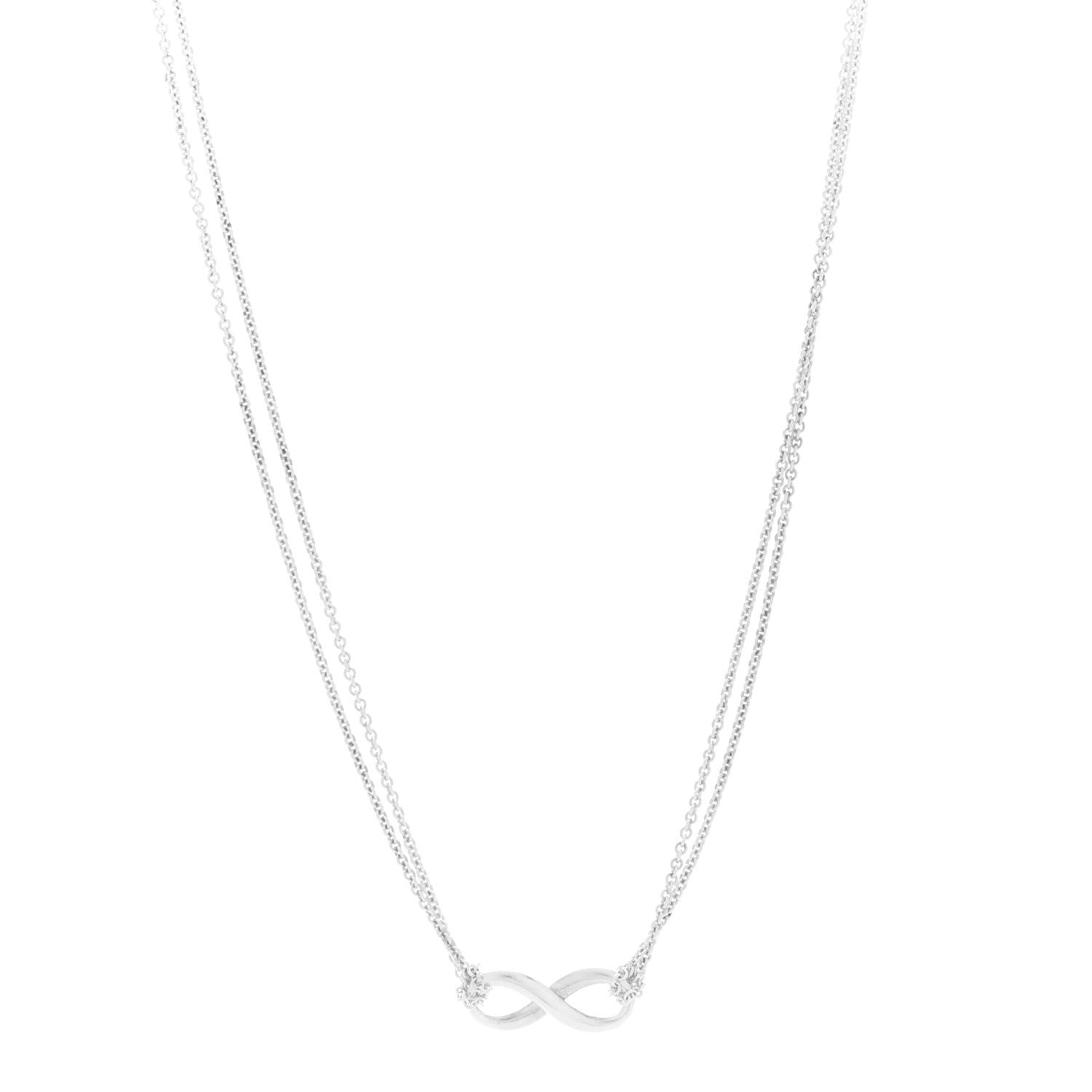 Tiffany Sterling Silver Infinity Pendant Necklace 1 of 5