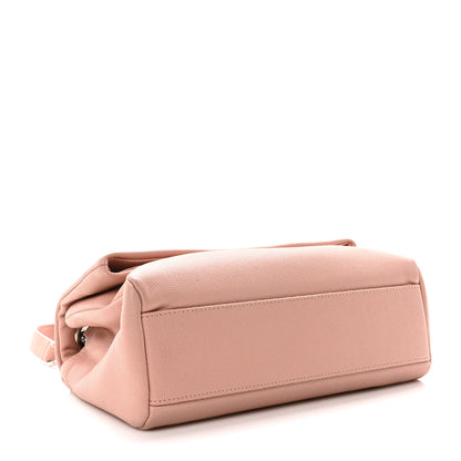 Saint Laurent Grain De Poudre Small West Hollywood Monogram Fold-Over Bag Pale Blush 4 of 9