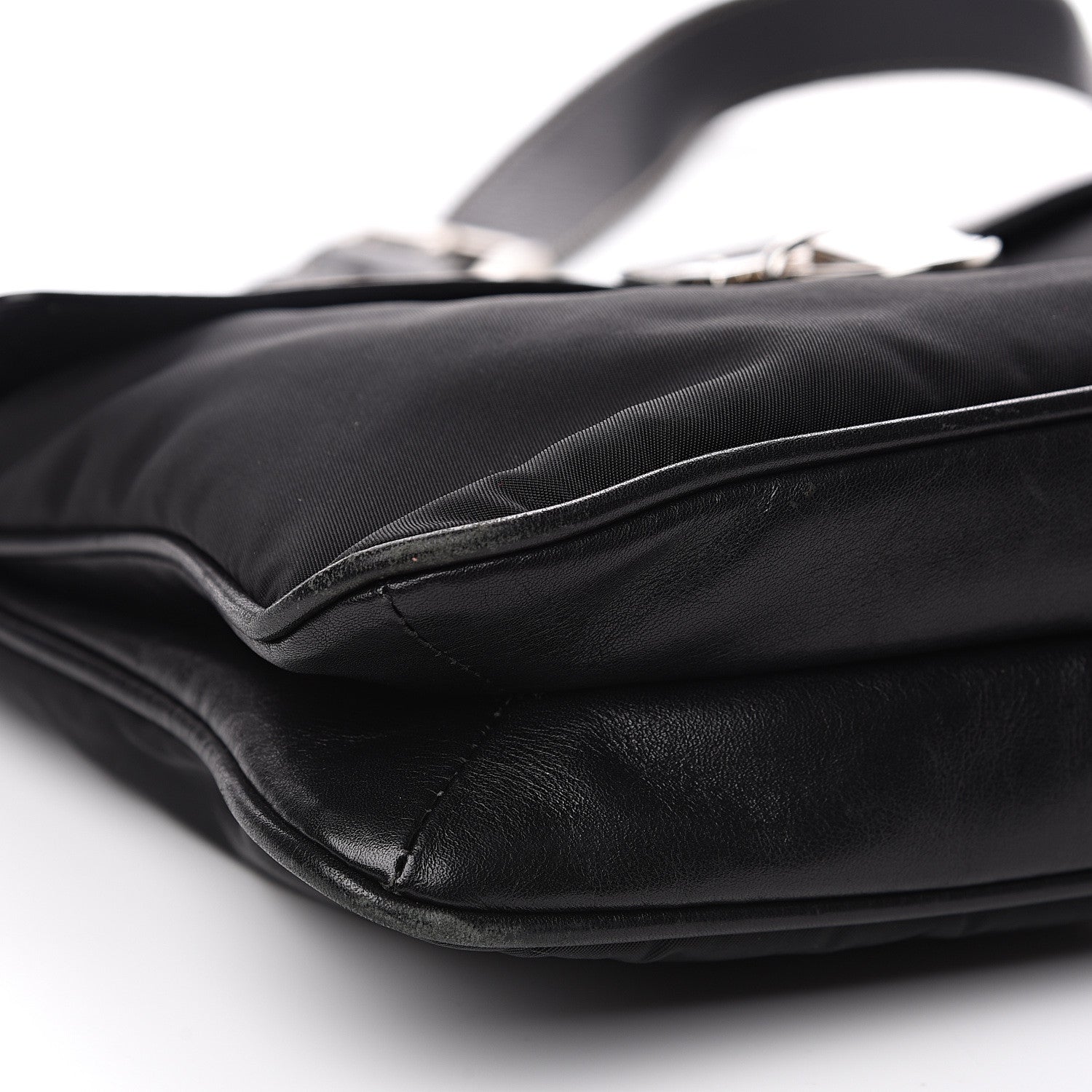 Prada Tessuto Nylon Nappa Shoulder Bag Black 7 of 13