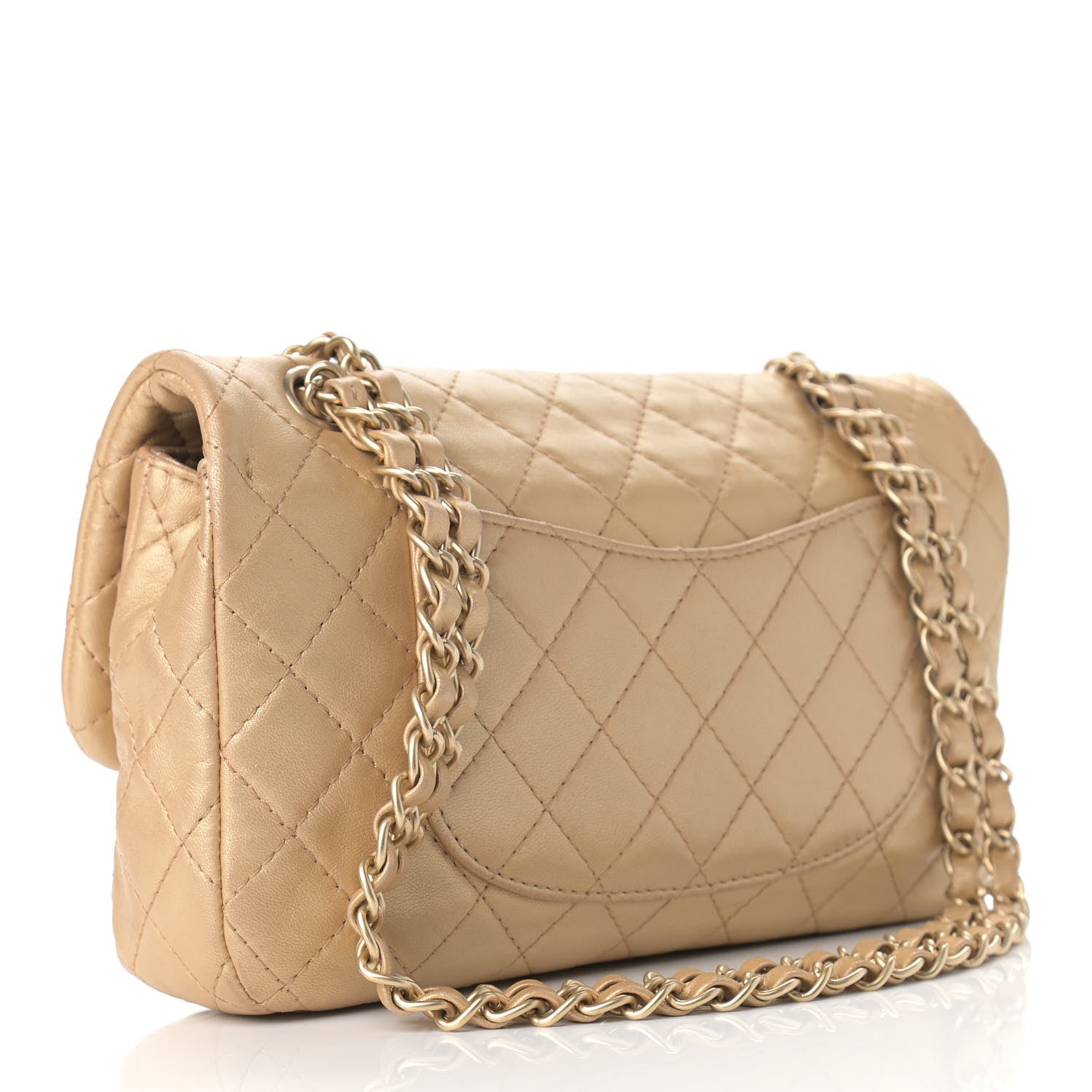 Chanel Metallic Lambskin Quilted Medium Precious Jewel Single Flap Gold 2 of 8