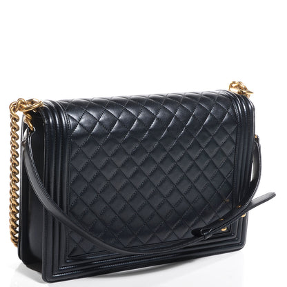 Chanel Metallic Calfskin Quilted Large Boy Flap Black 3 of 10