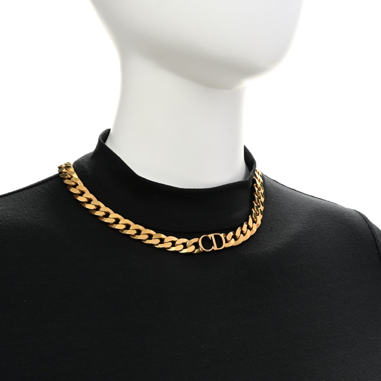 Christian Dior Metal Danseuse Etoile Chain Choker Necklace Gold 2 of 6