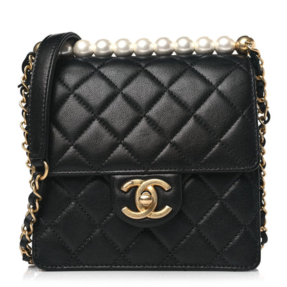 Chanel Lambskin Quilted Chic Pearls Flap Black 1 of 9