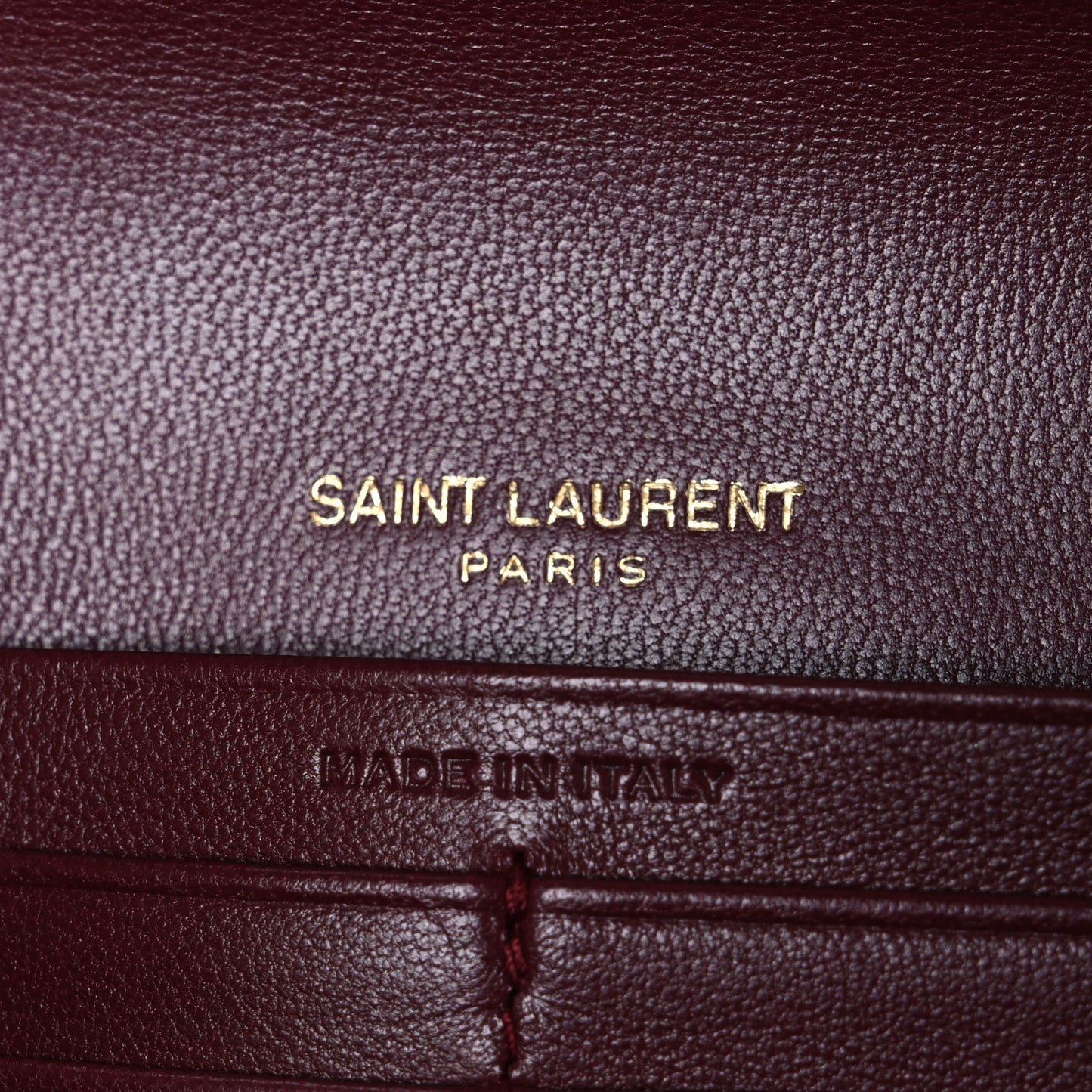 Calfskin Matelasse Chevron Monogram Flap Wallet Dark Bordeaux