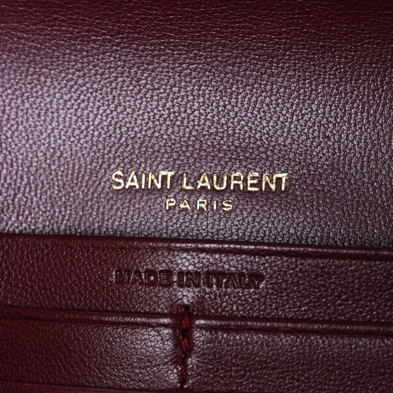 Saint Laurent Calfskin Matelasse Chevron Monogram Flap Wallet Dark Bordeaux 6 of 8