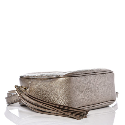 Gucci Metallic Pebbled Calfskin Small Soho Disco Bag Golden Beige 3 of 10