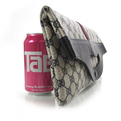 Gucci Monogram Fold Over Clutch Navy 3 of 8