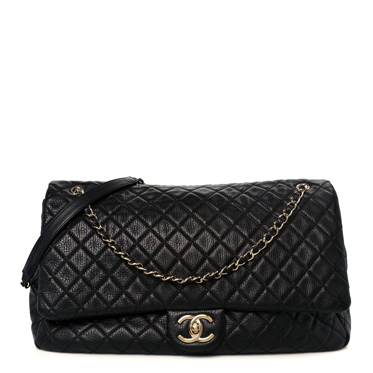 Chanel Calfskin Quilted XXL Travel Flap Bag Black 1 of 11