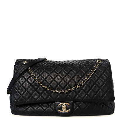 Chanel Calfskin Quilted XXL Travel Flap Bag Black 1 of 11