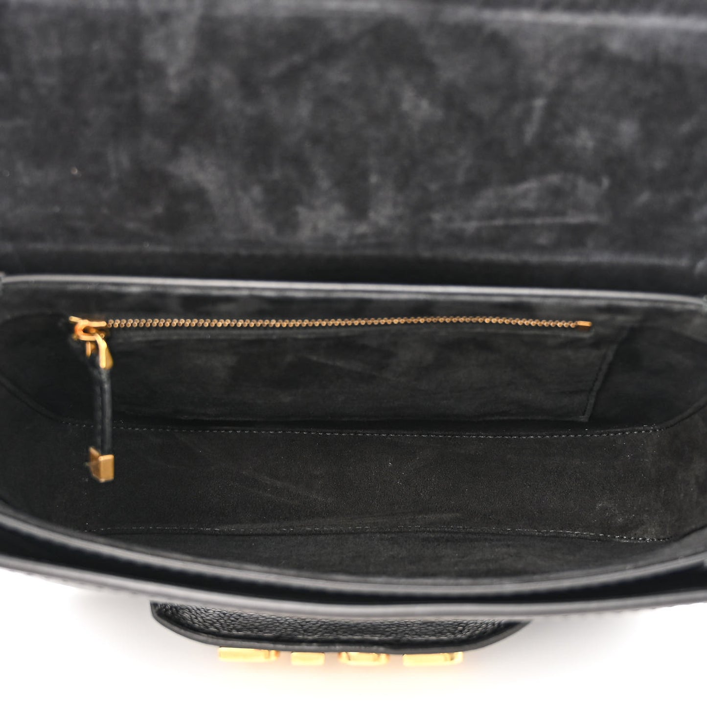 Grained Calfskin Dio(r)evolution Flap Bag Black