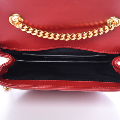 Saint Laurent Calfskin Matelasse Monogram Small Bubble Chain Crossbody Red 5 of 9