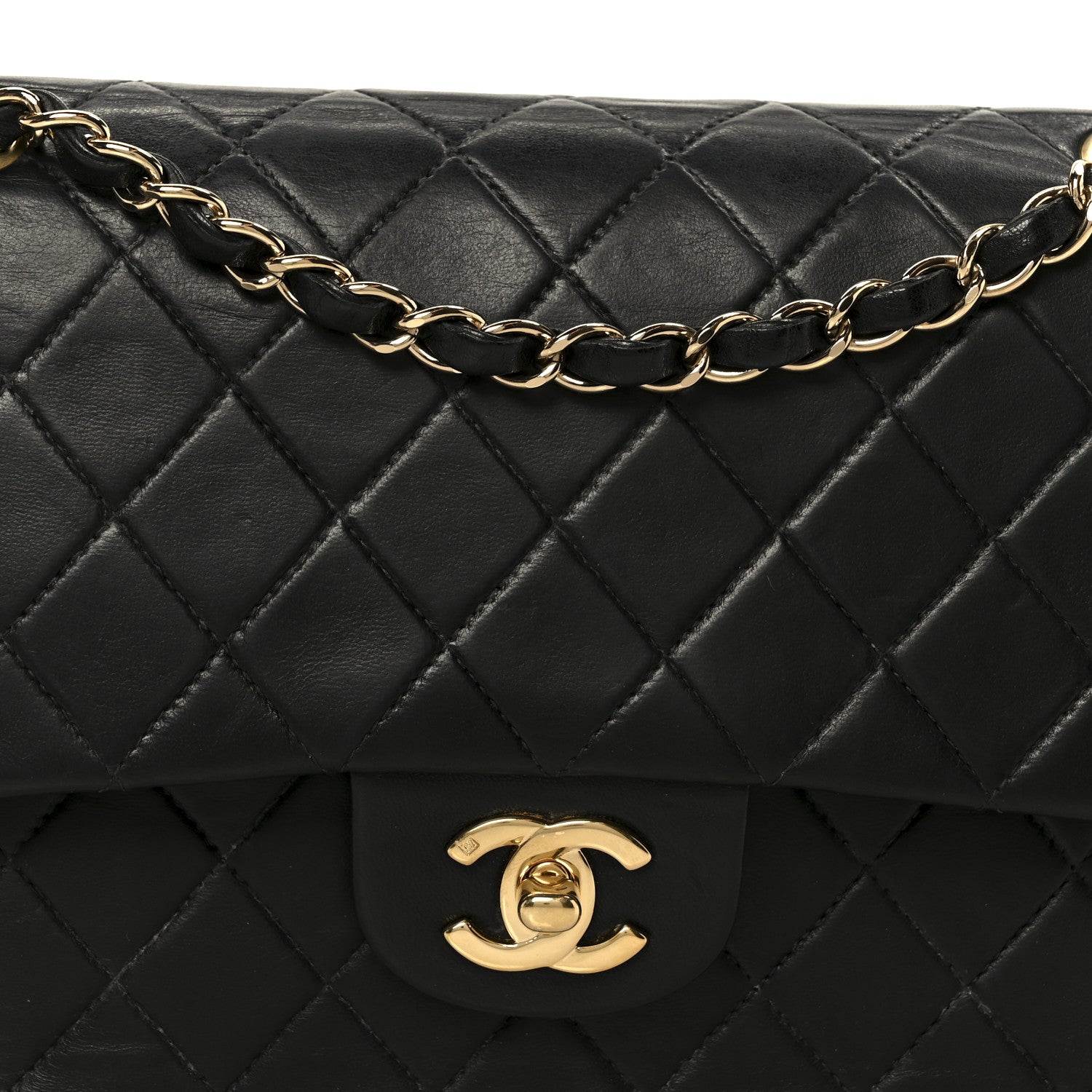 Chanel Lambskin Quilted Medium Double Flap Black 9 of 11
