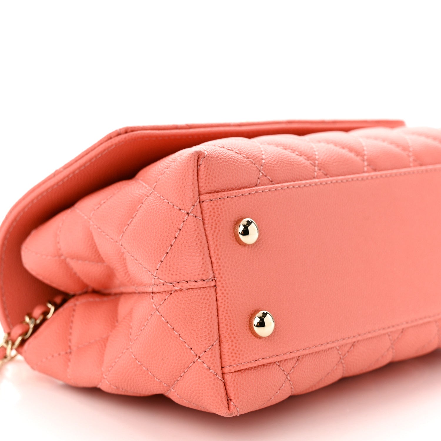 Chanel Caviar Quilted Mini Coco Handle Flap Coral 9 of 10