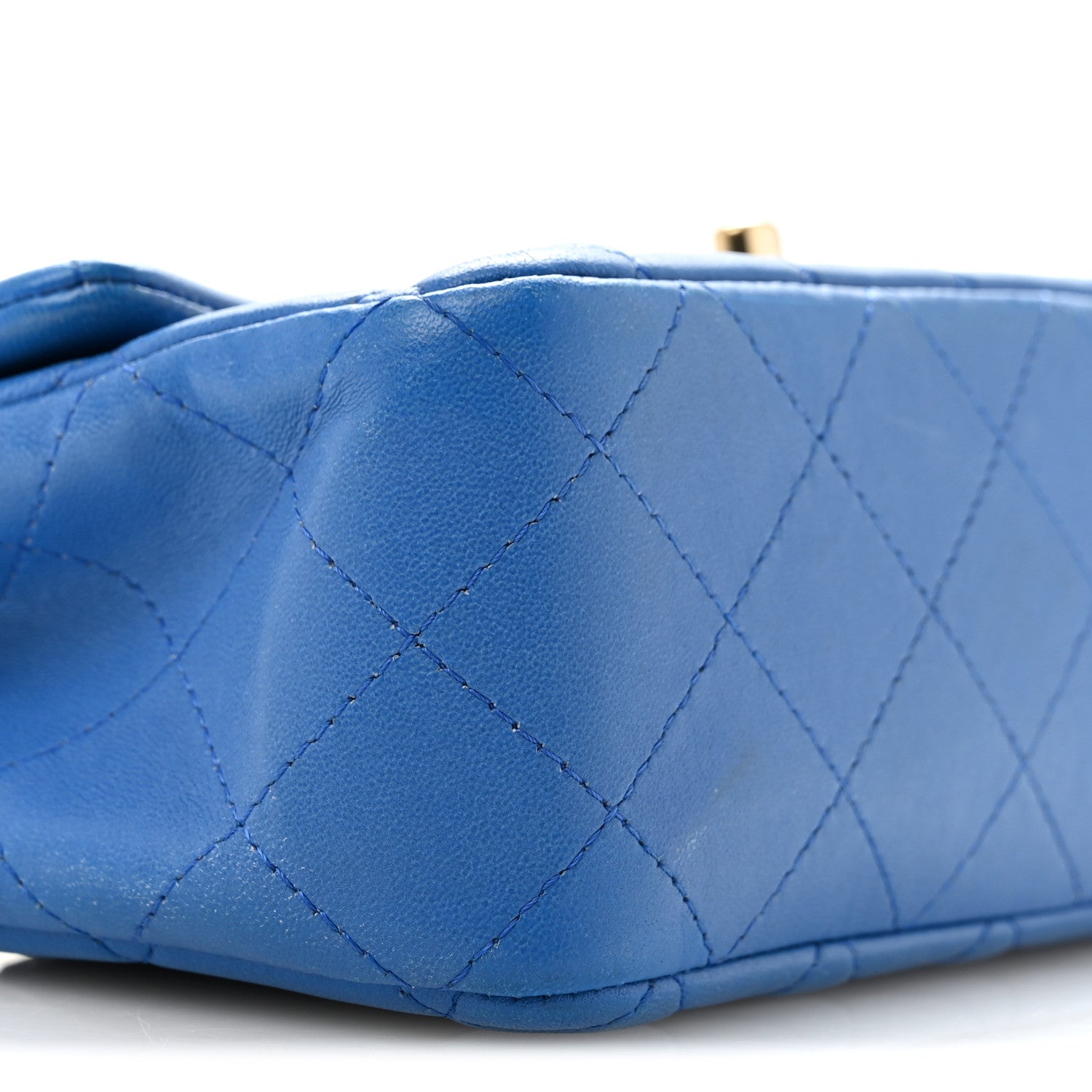 Chanel Lambskin Quilted Mini Rectangular Flap Blue 9 of 13