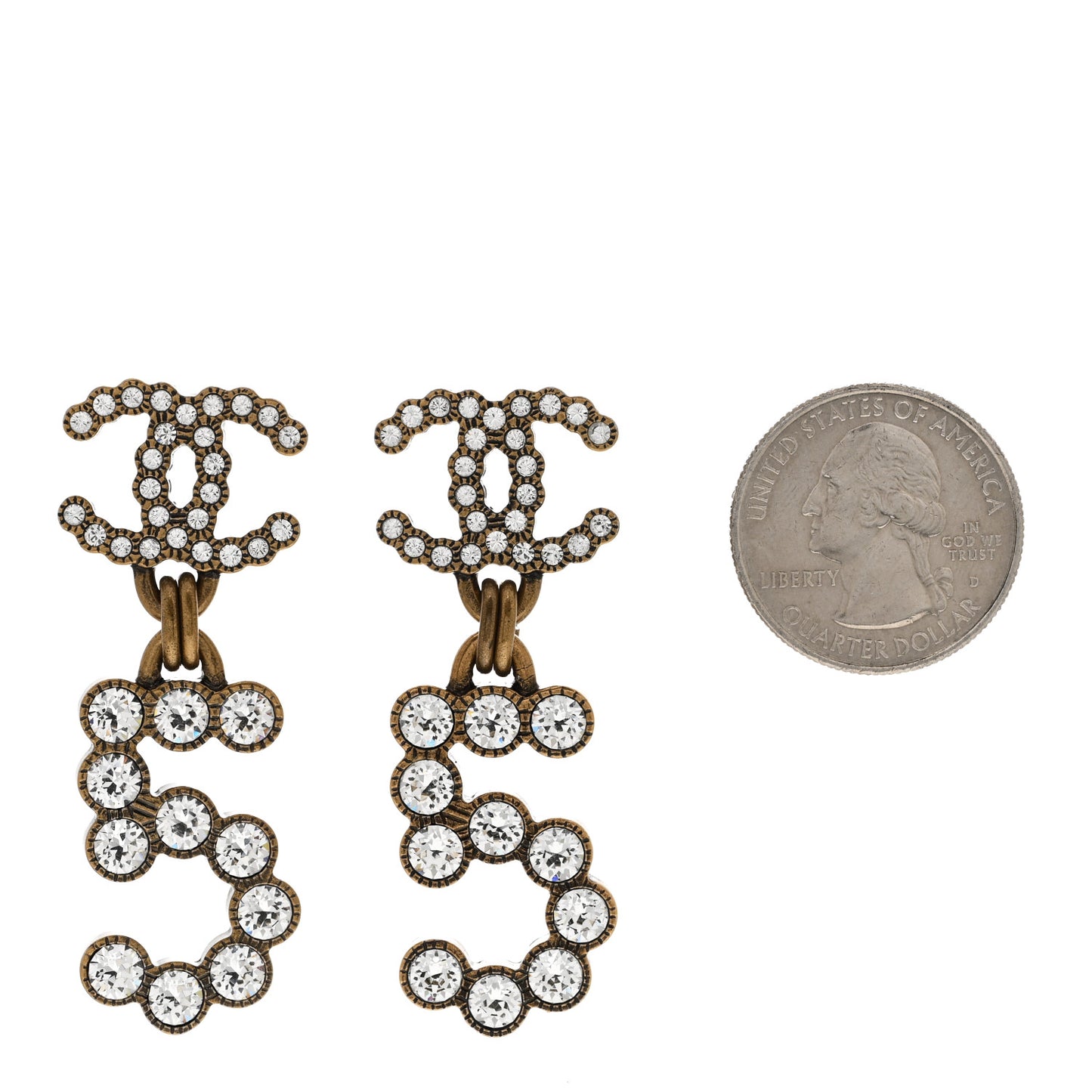 Metal Crystal City of Lights No 5 Drop Earrings Gold