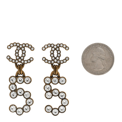 Chanel Metal Crystal City of Lights No 5 Drop Earrings Gold 2 of 4