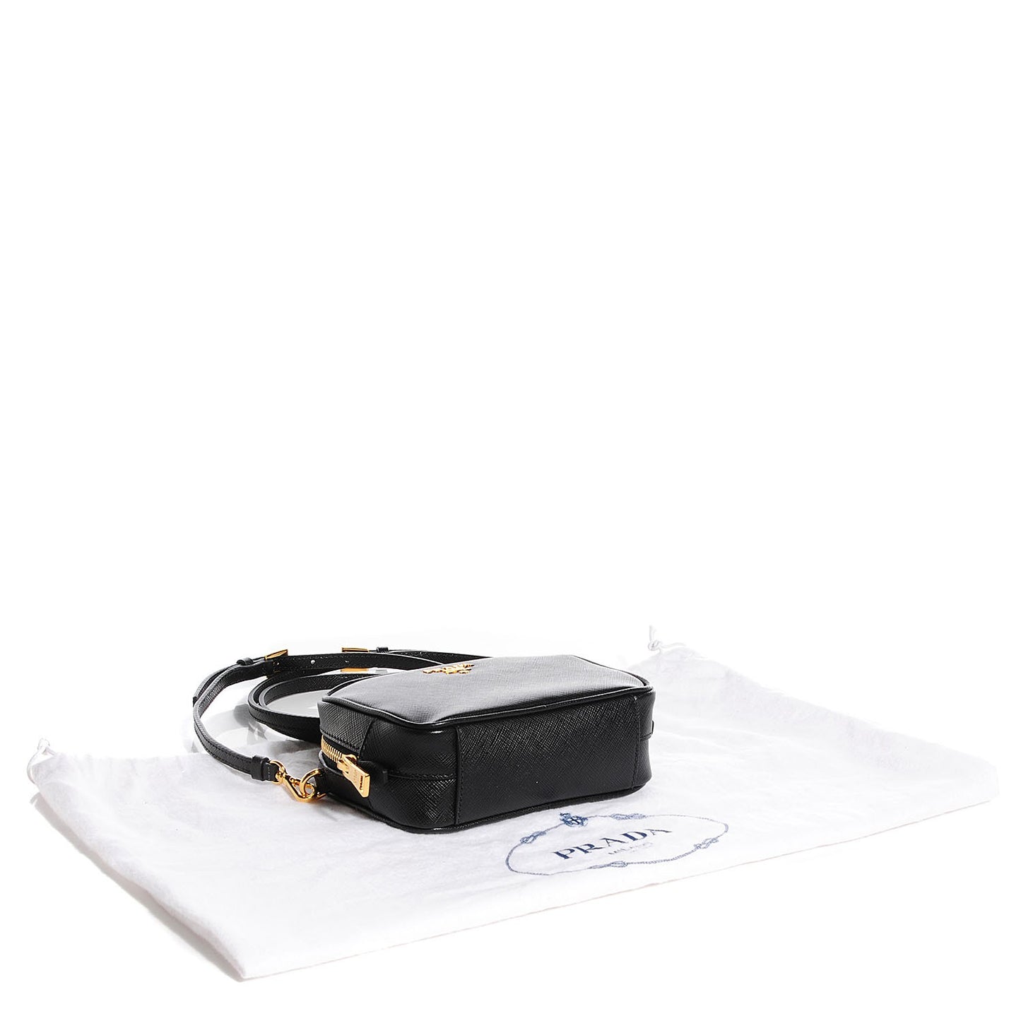 Saffiano Mini Camera Crossbody Bag Nero Black