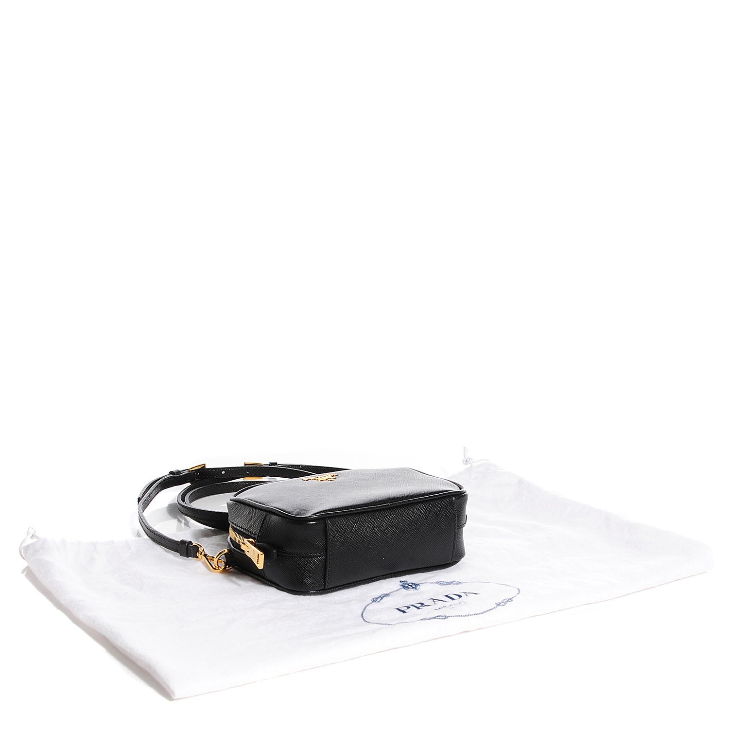 Prada Saffiano Mini Camera Crossbody Bag Nero Black 5 of 10