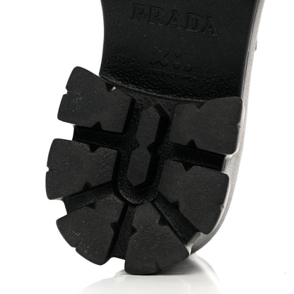 Prada Spazzolato Rois Metal Triangle Logo Monolith 55mm Loafers 37.5 Black 14 of 14