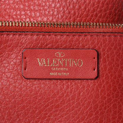 Valentino Garavani Pebbled Calfskin Small Rockstud Bucket Bag Red 7 of 14