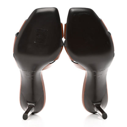 Saint Laurent Calfskin Tribute 85 Slide Sandals 38 Amber 5 of 11