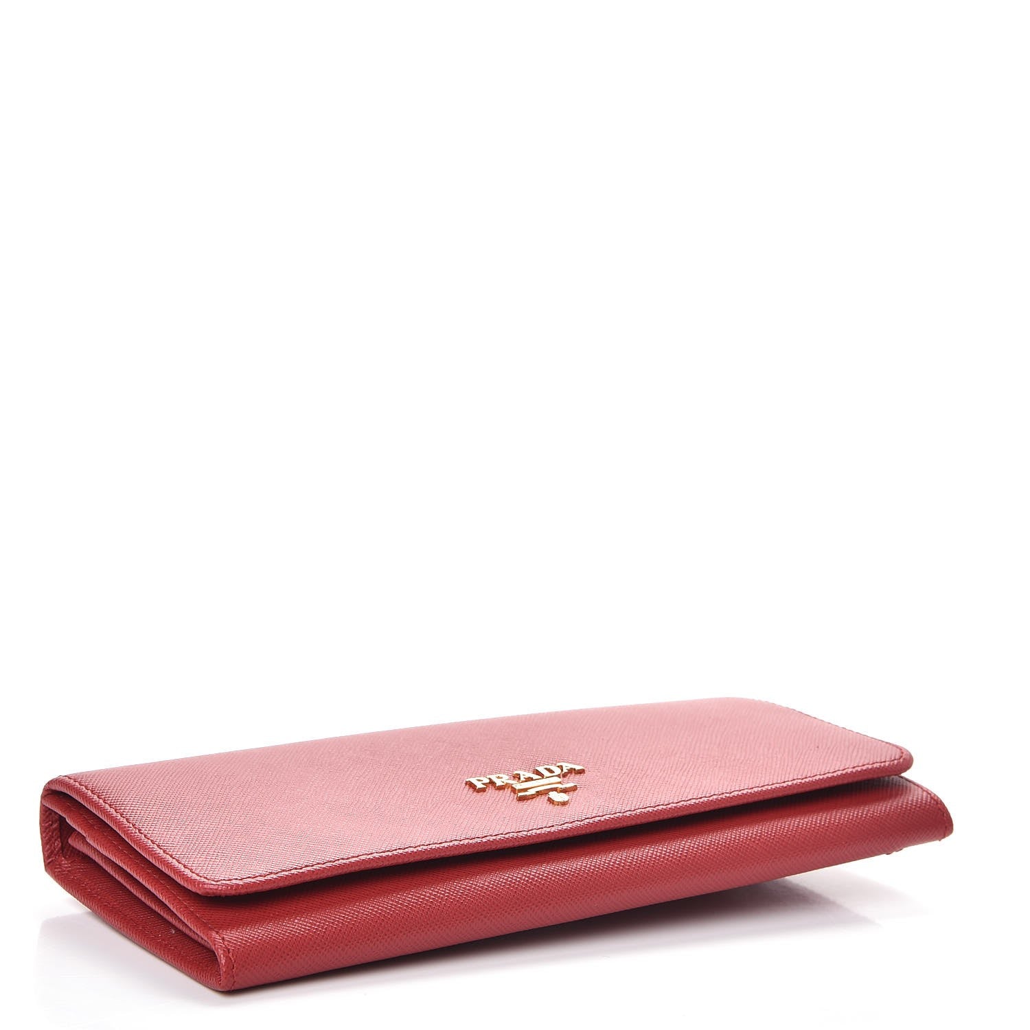 Prada Saffiano Metal Continental Flap Wallet Fuoco 4 of 9
