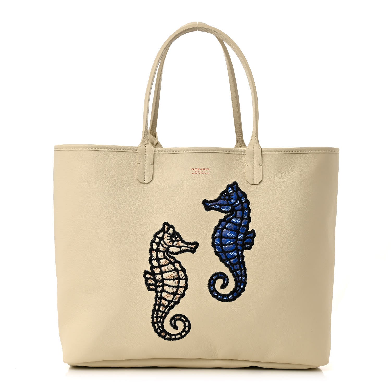 Goyard Goyardine Embroidered Seahorse Reversible Anjou PM Sand 4 of 17