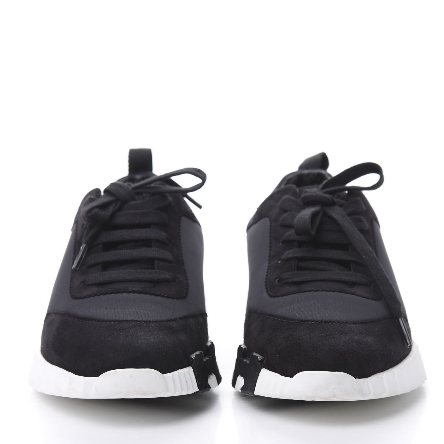 Technical Jersey Suede Goatskin Bouncing Sneakers 37 Black White