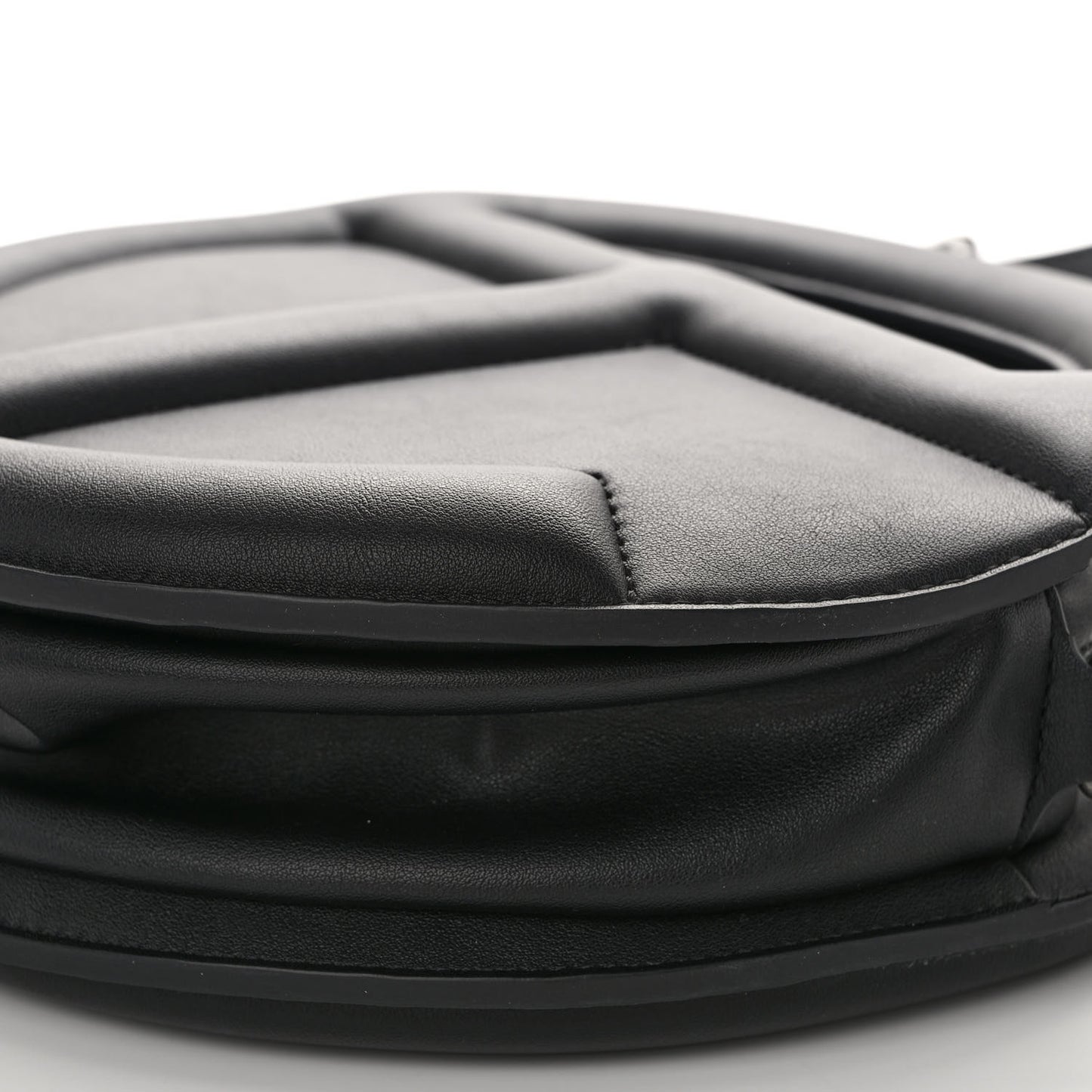 Vegan Leather Round Circle Bag Black