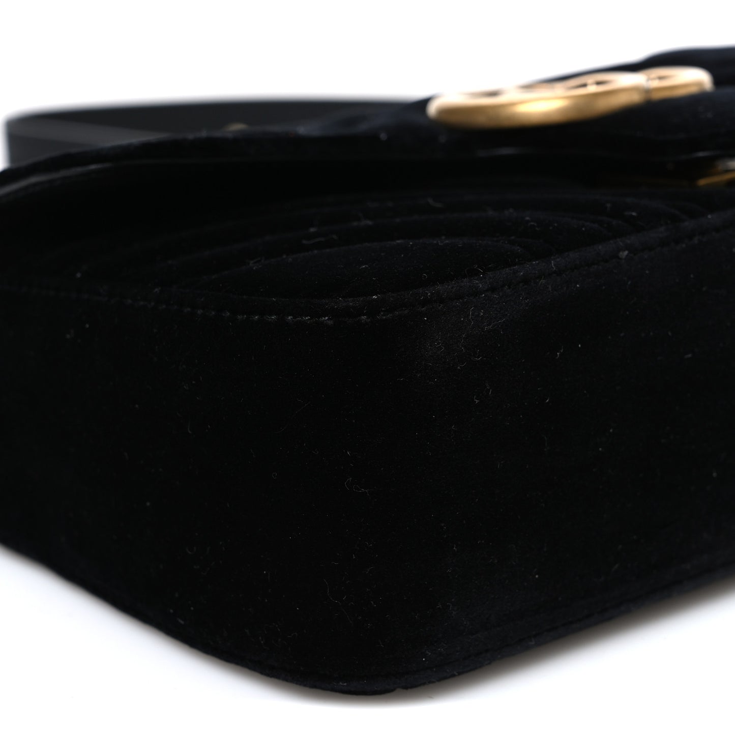 Velvet Matelasse Mini GG Marmont Shoulder Bag Black