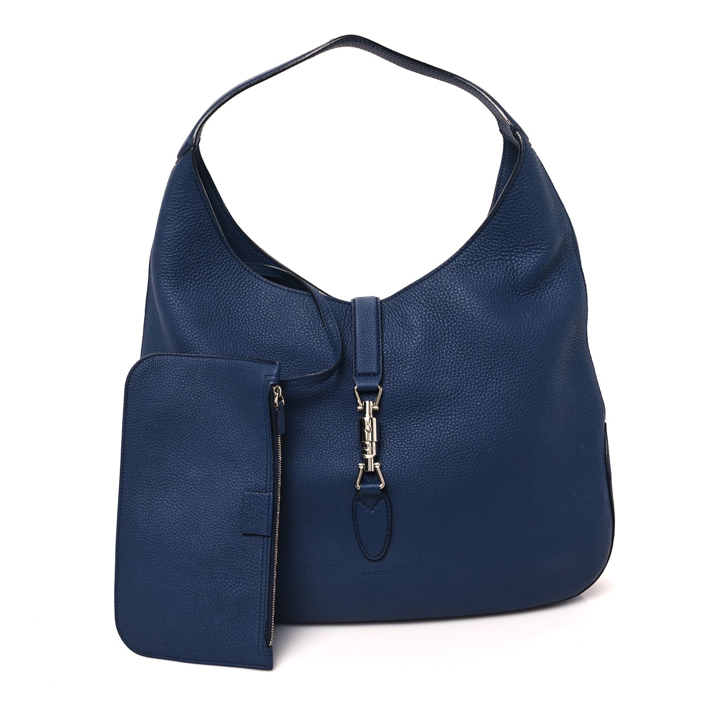 Soft Grained Calfskin Large Jackie Hobo Classic Blue Marine