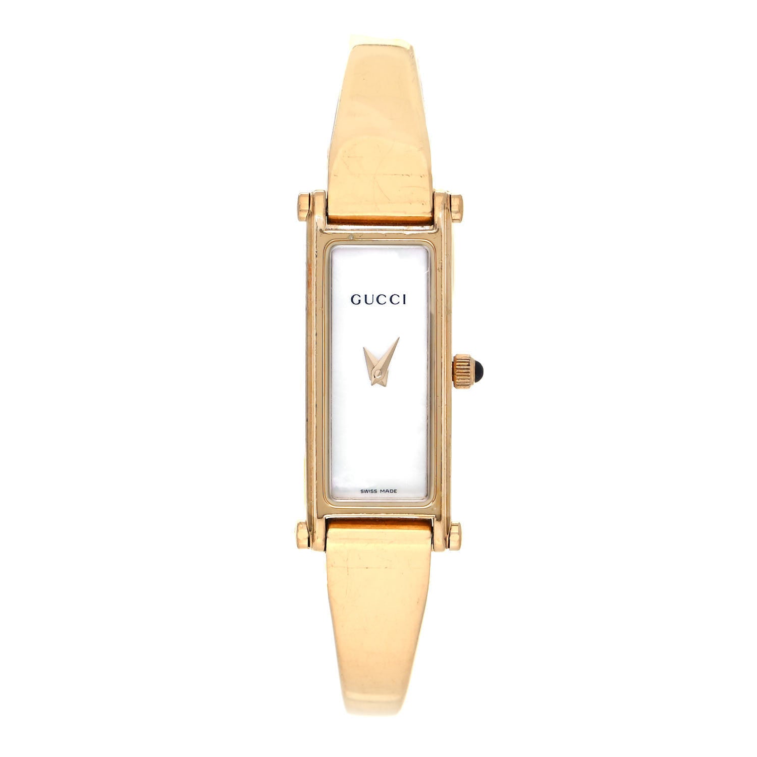 Gucci Stainless Steel Mother of Pearl 12mm 1500L Horsebit Quartz Watch 1 of 4