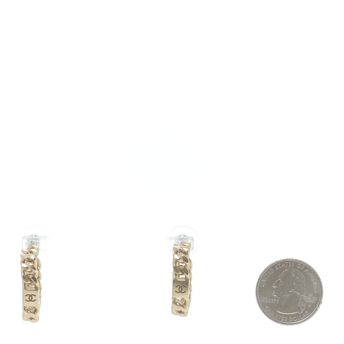 CC Chain Hoop Earrings Gold