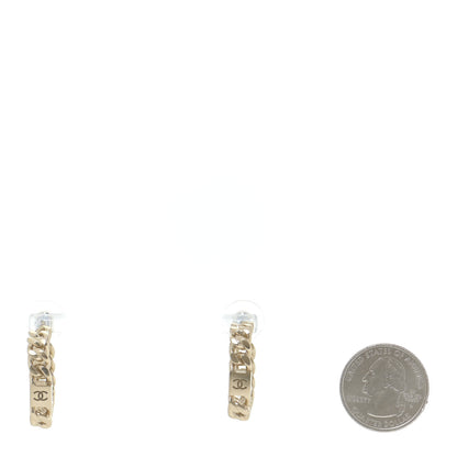 Chanel CC Chain Hoop Earrings Gold 2 of 6