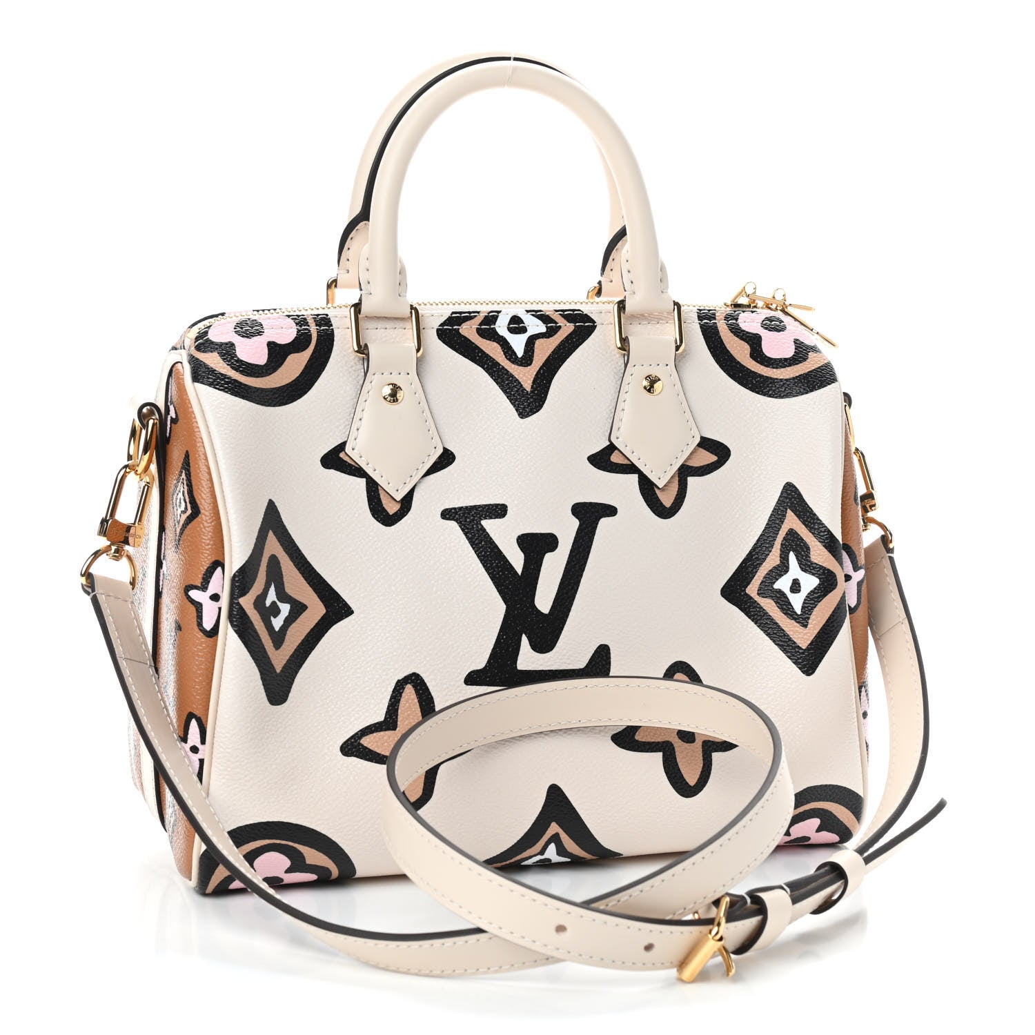 Louis Vuitton Monogram Giant Wild At Heart Speedy Bandouliere 25 Creme 3 of 8