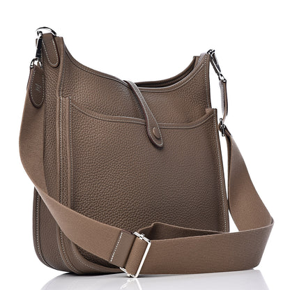 Hermes Taurillon Clemence Evelyne III PM Etoupe 3 of 11