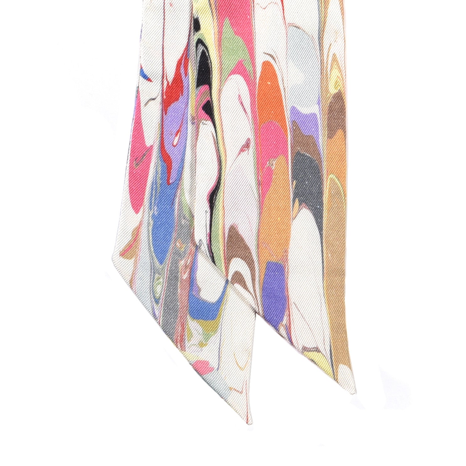 Hermes Silk Marble Silk Twilly Rose Vert Violet 2 of 4