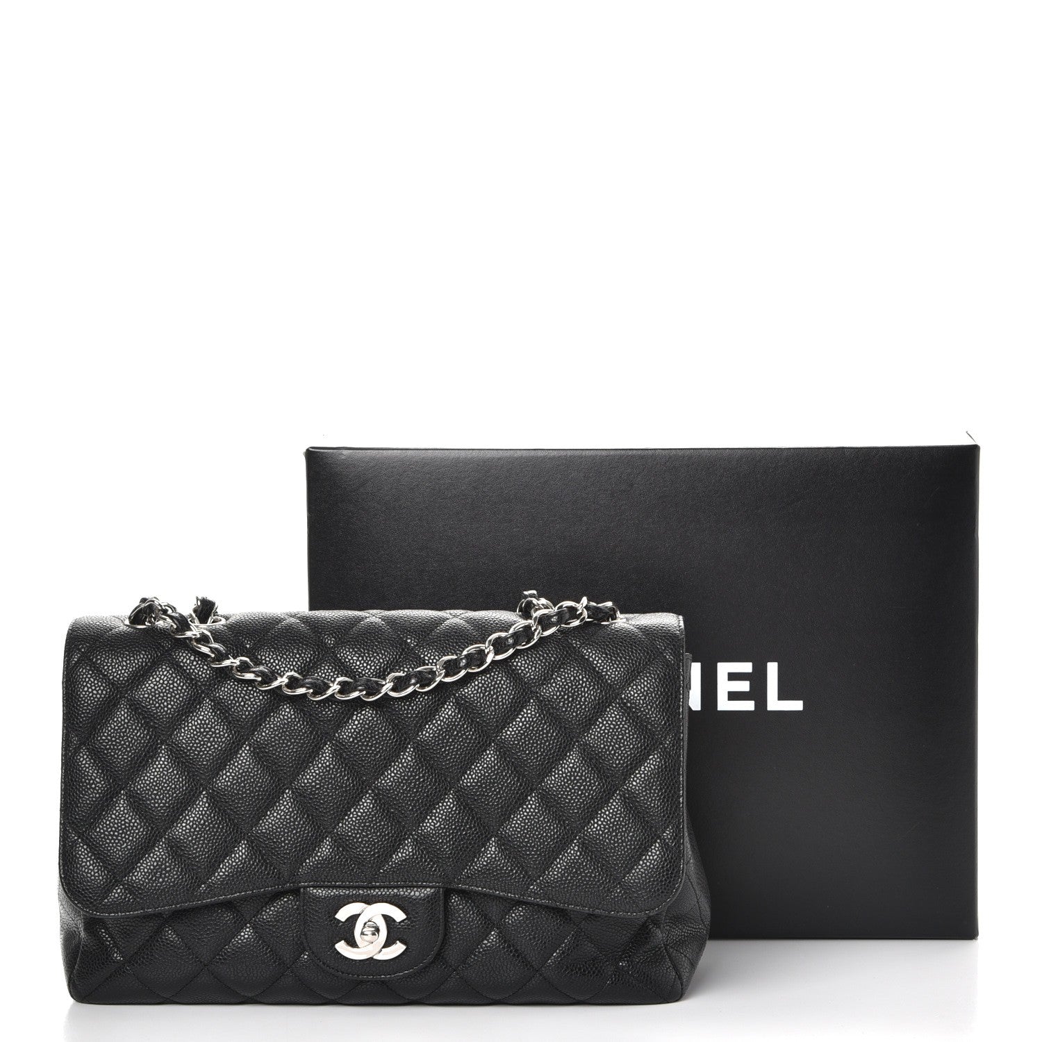 Chanel Caviar Quilted Jumbo Single Flap Black 11 of 11