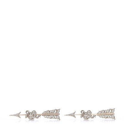 Chanel Crystal Pearl CC Arrow Clip On Earrings Gold 1 of 5