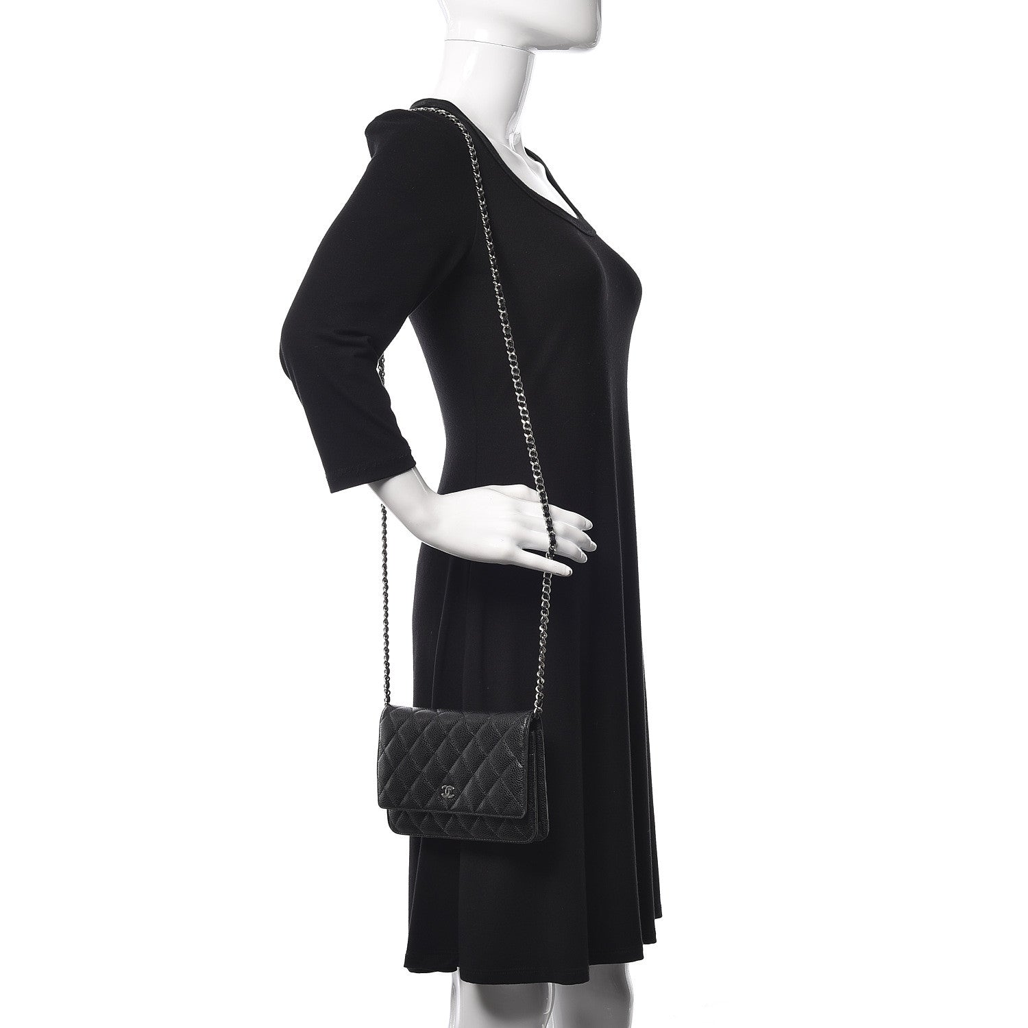 Chanel Caviar Quilted Wallet On Chain WOC Black 2 of 11