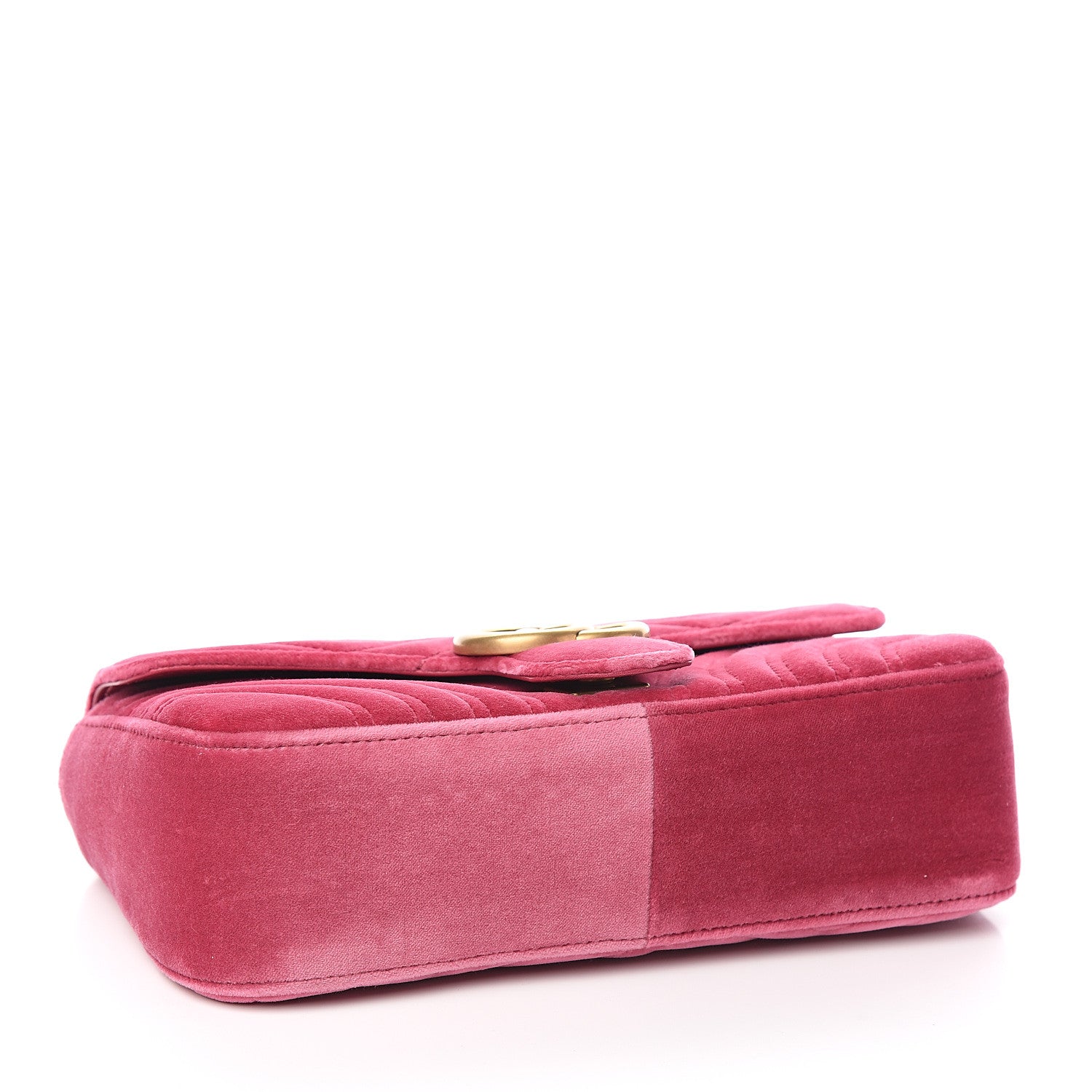 Gucci Velvet Matelasse Small GG Marmont Shoulder Bag Light Raspberry Rose 3 of 9