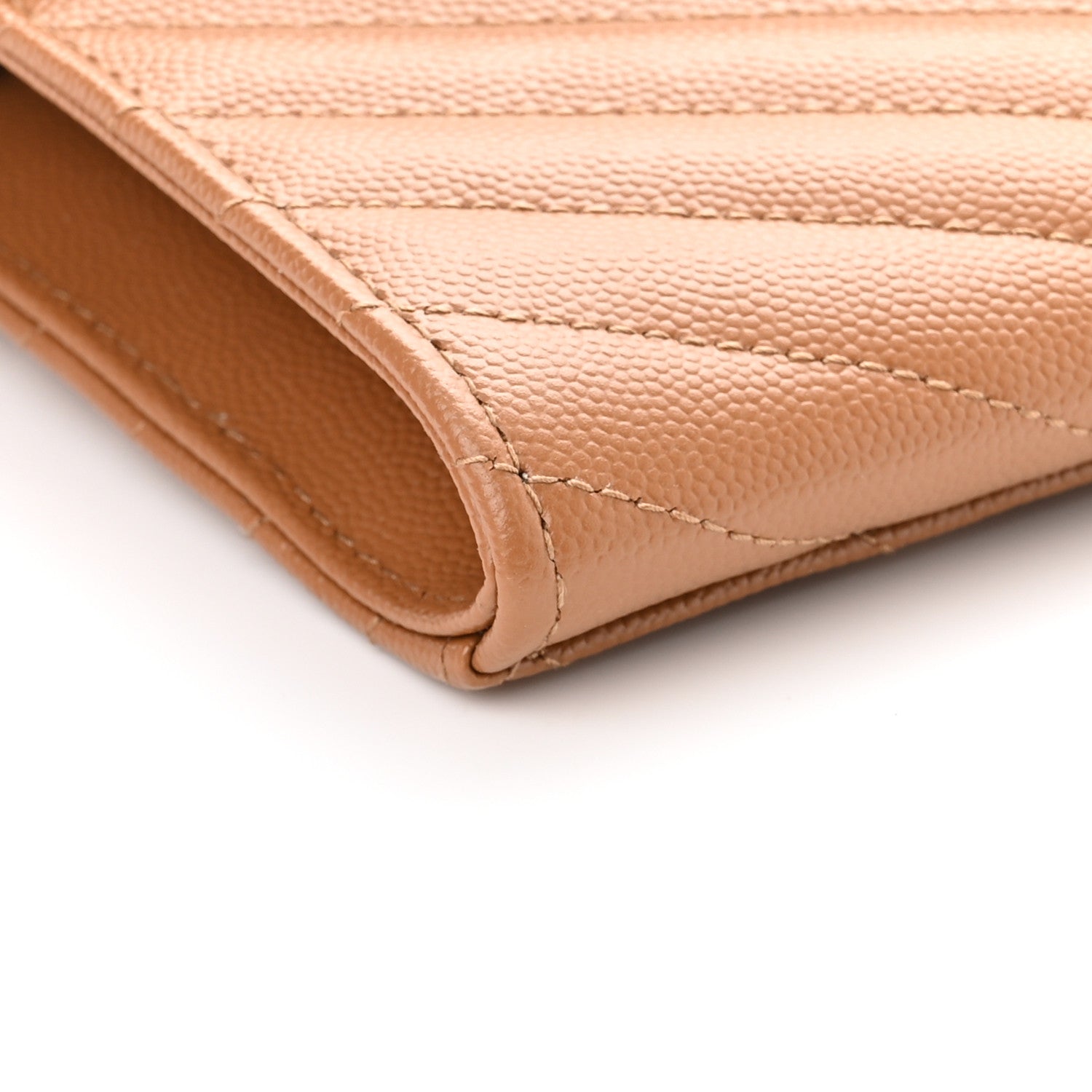 Saint Laurent Grain De Poudre Matelasse Chevron Monogram Cassandre Flap Pouch Natural Dark 9 of 9