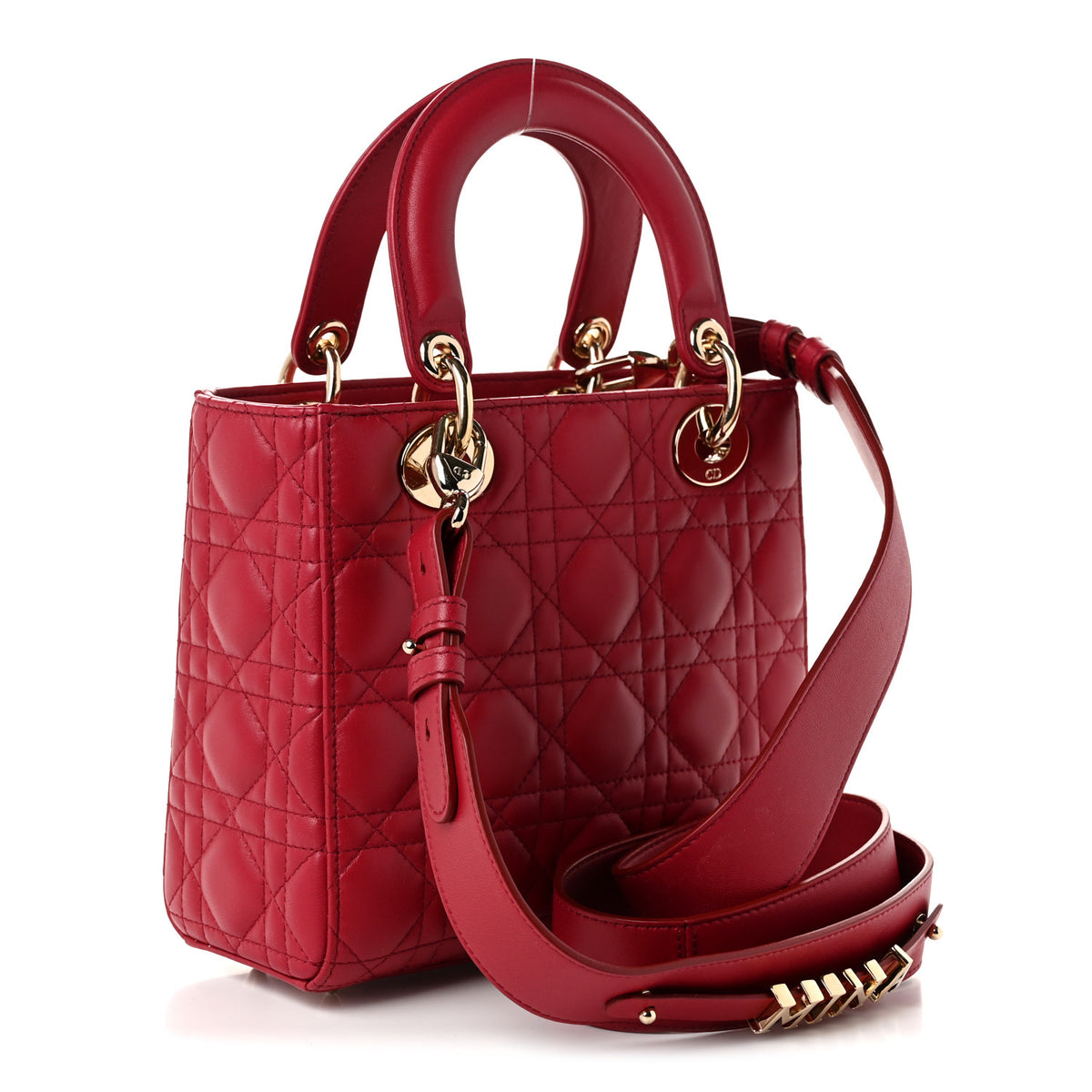 Lambskin Cannage Small My ABCDior Lady Dior Red