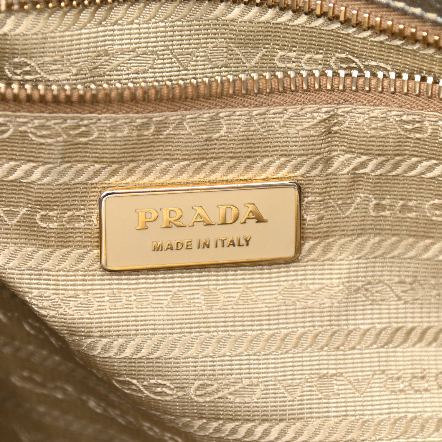 Prada Metallic Vitello Daino Side Pocket Tote Bag Acciaio 6 of 14