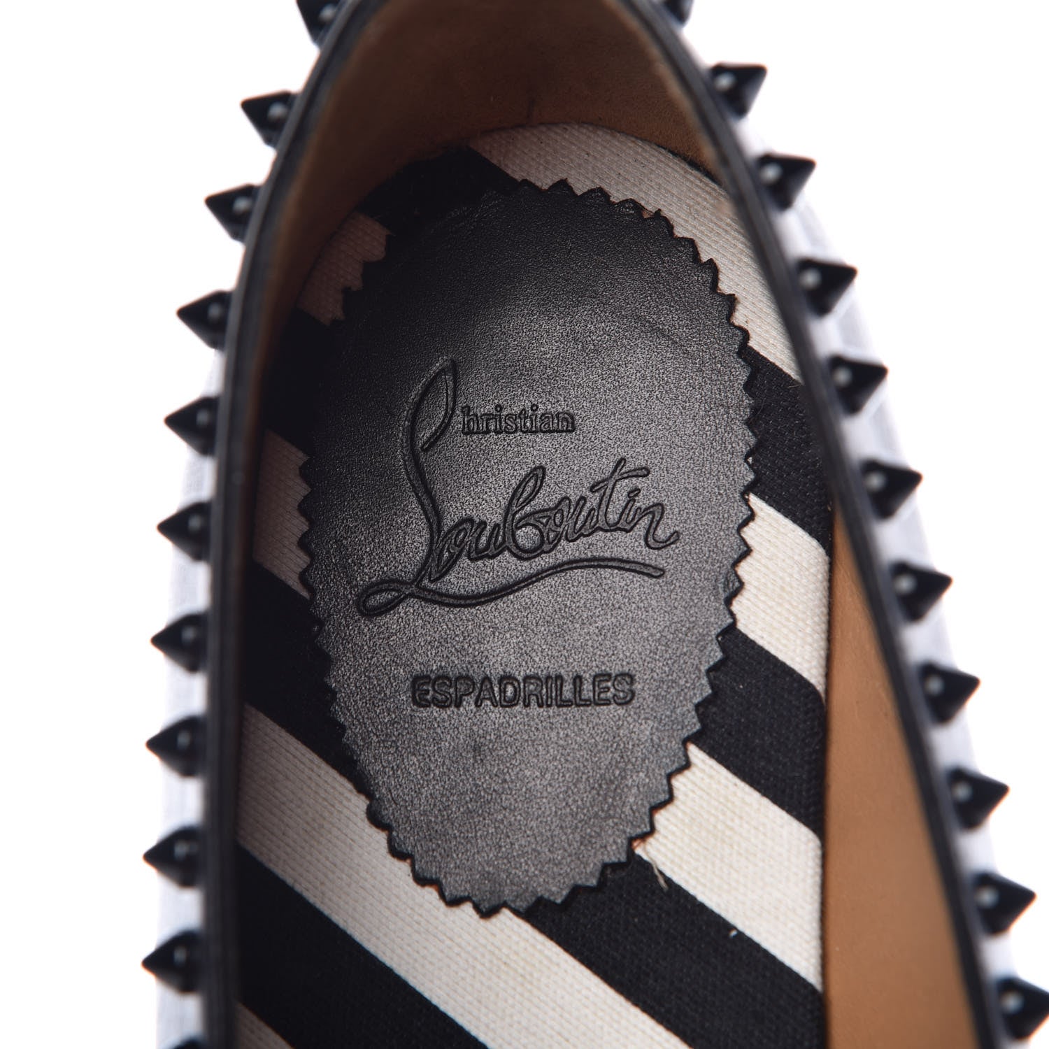 Christian Louboutin CHRISTIAN LOUBOUTIN Calfskin Ares Flat Espadrilles 42 Black 7 of 12