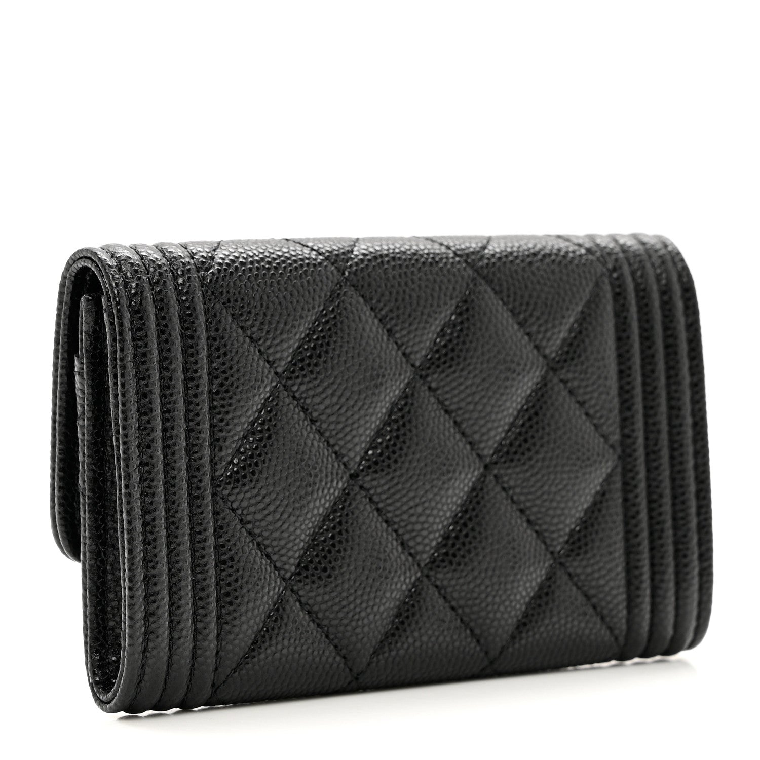 Chanel Caviar Quilted Boy Flap Card Holder Black 3 of 8