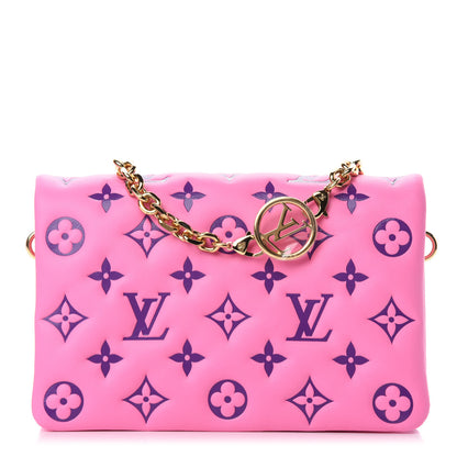 Louis Vuitton Lambskin Embossed Monogram Vuittamins Pochette Coussin Rose Violet 1 of 10