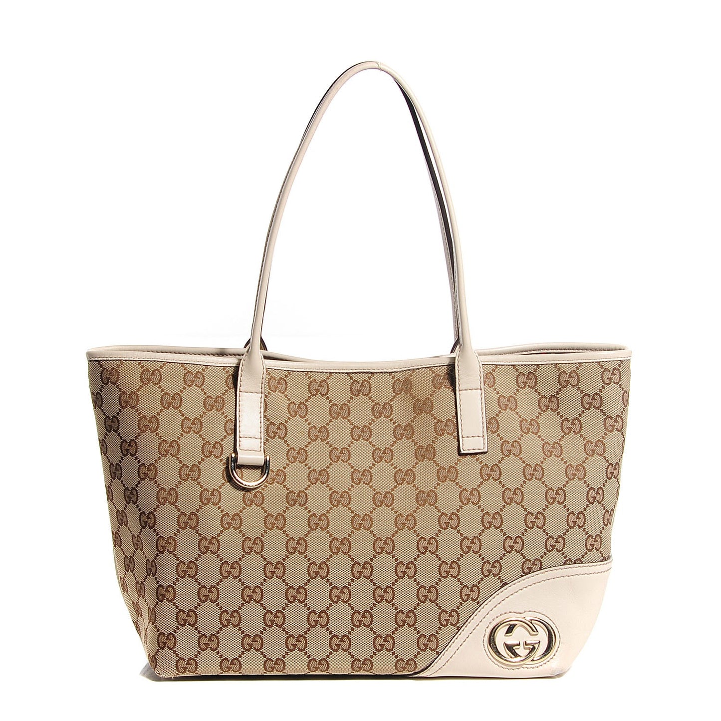 Monogram Medium New Britt Tote Off White
