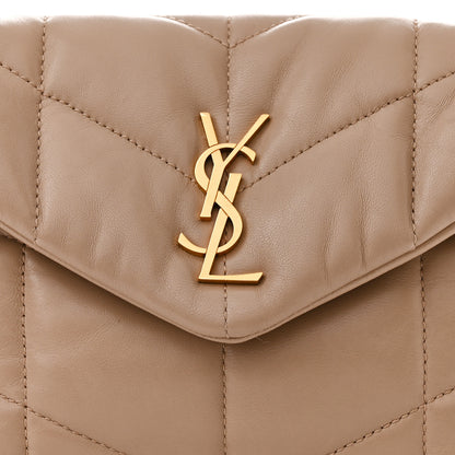 Saint Laurent Lambskin Quilted Toy Loulou Puffer Monogram Chain Satchel Dark Beige 8 of 10